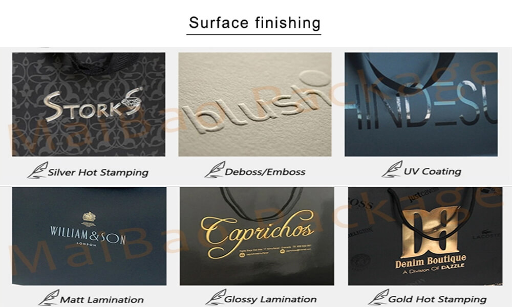 Paper bag surface finishing options