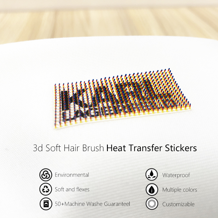 Etiquetas de transferencia de calor con cepillo de silicona suave
