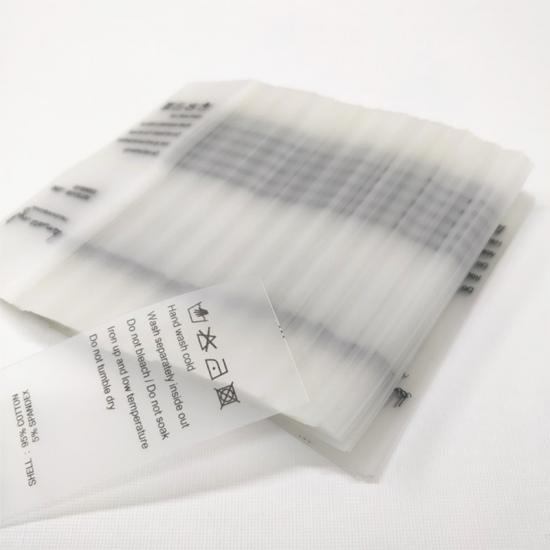 Etiquetas personalizadas impresas a prueba de agua de lavado suave 