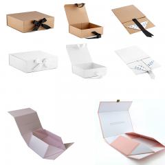 cajas de regalo de papel plegables planas con cierre magnético