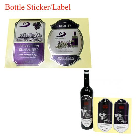 etiqueta engomada de la etiqueta de la botella de vino tinto del oro del metal 