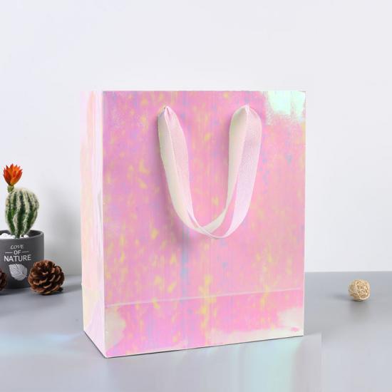 bolsa de papel de embalaje de regalo de laminación brillante 