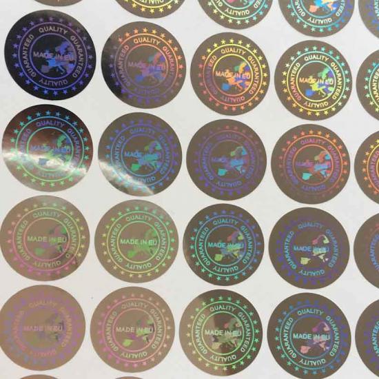autoadhesivo de seguridad brillante etichette pegatinas holográficas 