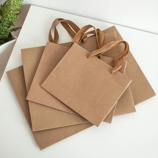 bolsa de papel kraft marrón biodegradable reciclado con asas 