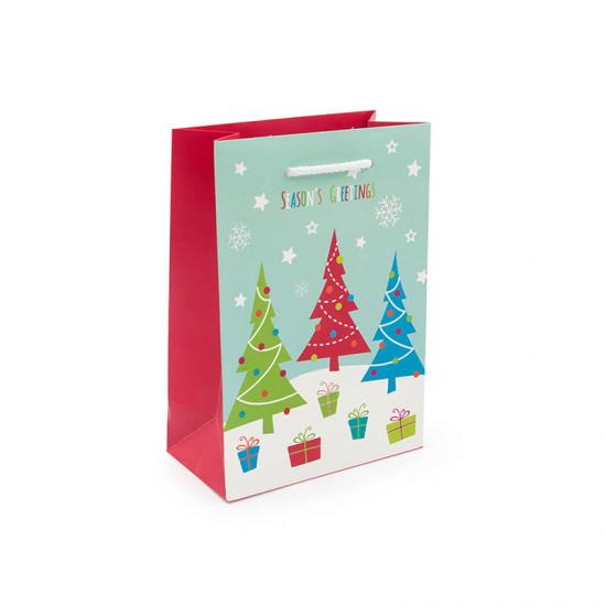 Materiales de papel Mangos de regalo de Navidad personalizados 