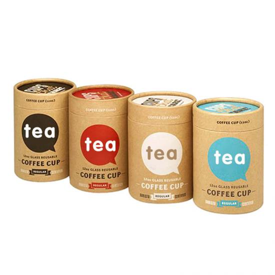 Tubos de papel kraft marrón personalizados para té 