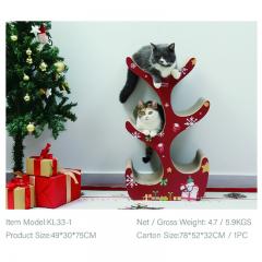 Rascador para gatos con forma de árbol de Navidad, bonito y seguro