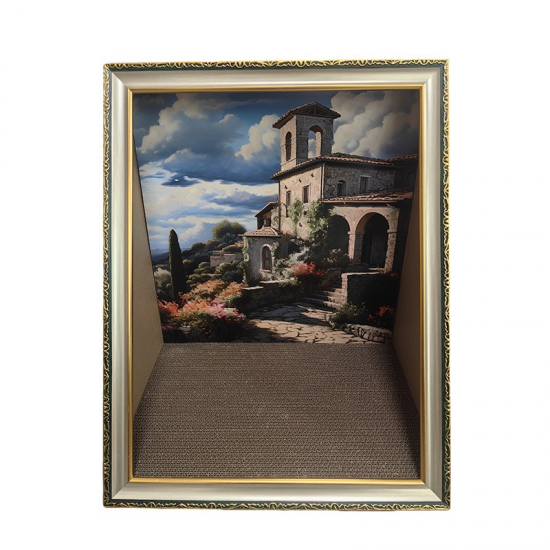 Casas para gatos con rascador para interior