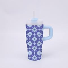 Vaso de café monograma de gran capacidad portátil y resistente a golpes, vaso de agua